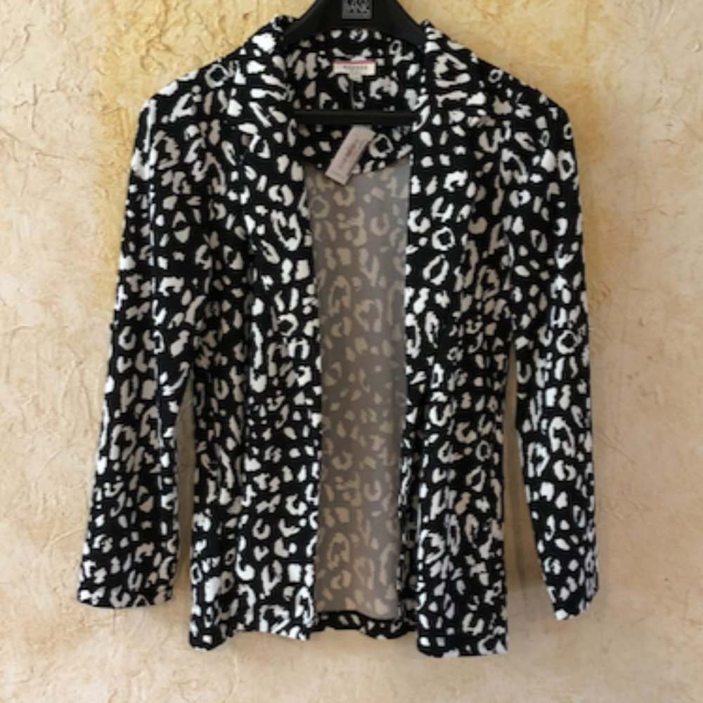 Black and White Leopard Print Blazer